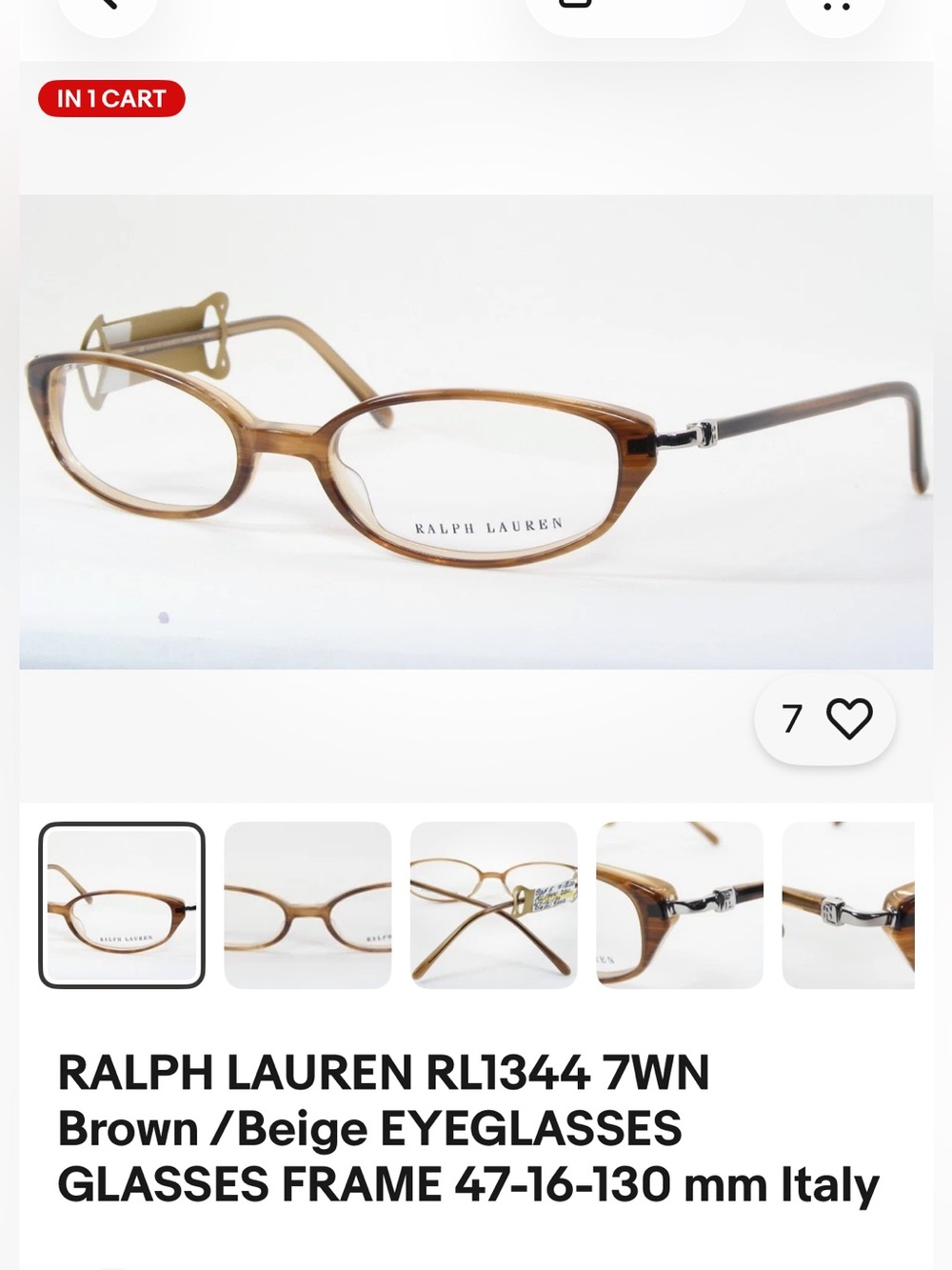 Ralph Lauren Two-Tone Brown & Beige Oval Women's Eyeglass Frames